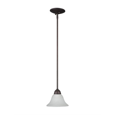 Vernal Falls Mini Globe Pendant in Oil-Rubbed Bronze with Etched Glass