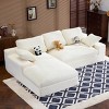 98.4" L-Shaped Corduroy Sectional Sofa, Soft 4-Seater Couch with Removable Cover, Easy Assembly for Living Room-3irtyhousy - 2 of 4