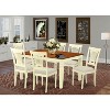 HomeStock 7-Piece Buttermilk and Cherry Finish Solid Wood Top Dining Table with 6 Chairs - 2 of 4