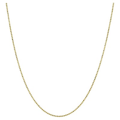 Women's Diamond Cut Short Beaded Gold Chain Necklace Gold in Sterling Silver - Gold (18+3")