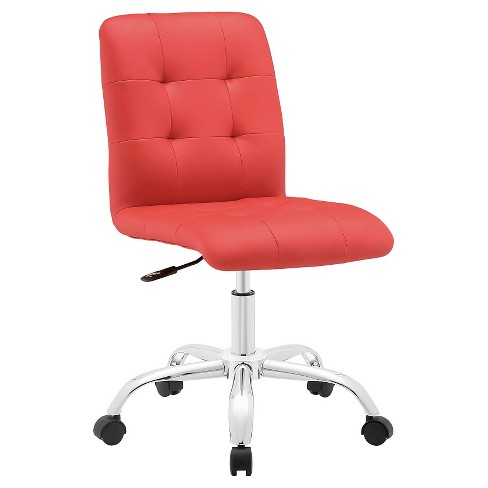 Prim Armless Midback Office Chair, Red Armless Chair