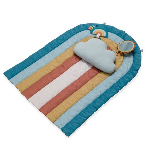 Itzy Ritzy Rainbow Tummy Time Play Mat With Cloud Bolster And Two