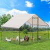 COZONY Large Walk-In Chicken Coop with Run, Outdoor Metal Poultry Cage with Cover for Yard, Secure Chicken Run for Chickens, Ducks & Birds - 3 of 4