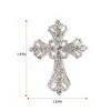 Anna-Kaci Silvery Tone Religious Cross Brooch Sparkling Aquamarine Blue or Victorian Clear Crystal Rhinestones - 2 of 4