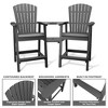 Outdoor Bar Height Adirondack Chairs with Connecting Tray, Balcony Chairs Recycled Poly Adirondack for Deck, Outdoor Tall Adirondack Chairs - 4 of 4