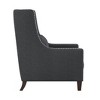 1pc Traditional Accent Chair with Pillow Nailhead Trim Dark Gray Polyester Upholstered Solid Wood Furniture Modern Living Room Chair - 4 of 4
