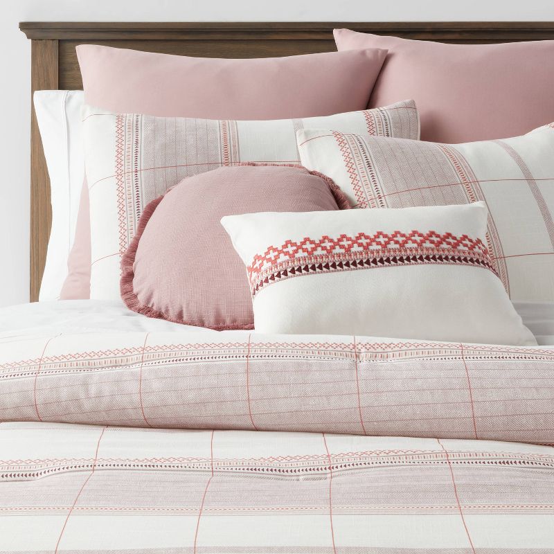 8pc Stripe Boho Comforter Set Mauve - Threshold™, 1 of 13