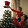 Aoibox Christmas Tree Topper Plaid Top Hat with Pinecones Berries Bells 12 x 9 Inch Holiday Decor Accent 1 Piece - 4 of 4