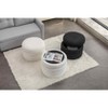 MAYEERTY Soft Velvet Round Ottoman, Footrest Stool, Home Use, Ivory - 3 of 4