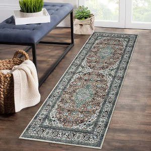 WhizMax Area Rug Vintage Medallion Rugs Stain & Water Resistant Washable Throw carpet for Living Room Bedroom - 1 of 4
