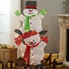 LuxenHome Stacked Snowman Couple Lighted LED Indoor Outdoor Holiday Decoration White - 3 of 4