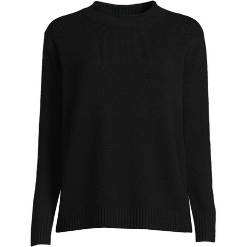 Lands' End Women's Cashmere Easy Fit Crew Neck Sweater - Large - Black ...