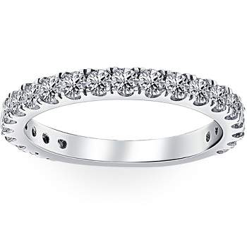 Pompeii3 1 ct Diamond Wedding Ring 14k White Gold Womens Anniversary Stackable Jewelry