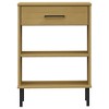 vidaXL Console Cabinet with Metal Legs Brown Solid Wood Pine OSLO - 4 of 4