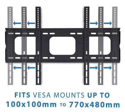 Black Steel Low-Profile TV Wall Mount for 32-60 inch Screens