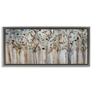 Stupell Industries Bare Branch Trees Birch Forest Floating Frame Canvas Art, Gray, 25" x 11" - 1 of 4
