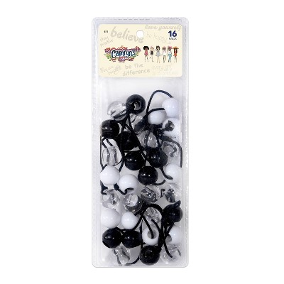 Camryn's BFF Ponytail Holders - Black/Clear/White - 16pk