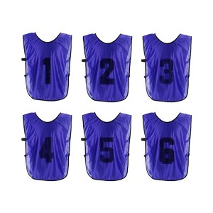 Unique Bargains Team Sports Reversible Numbered Soccer Training Vest 6 Pcs - 1 of 4