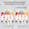 Big Dot of Happiness Fire Up the Grill - Summer BBQ Picnic Party Game Pickle Cards - Pull Tabs 3-in-a-Row - Set of 12 - 3 of 4