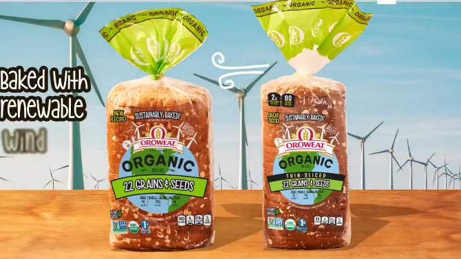 Oroweat Organic Thin Sliced 22 Grains &#38; Seeds - 20oz, 2 of 13, play video