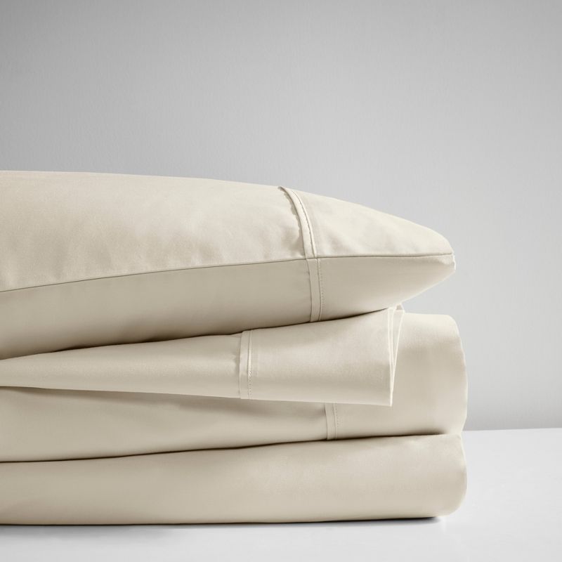 400 Thread Count 4 PC Wrinkle Resistant Cotton Sateen Sheet Set, 3 of 6