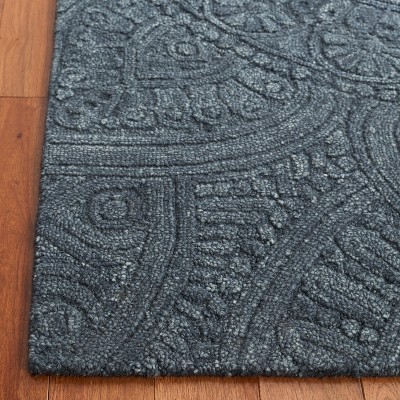 Dark Gray Hand-Tufted Wool Medallion Area Rug 3' x 5'