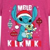 Girls' - Lilo and Stitch - Mele Kalikimaka Christmas Fitted Short Sleeve Graphic T-Shirt - 2 of 4