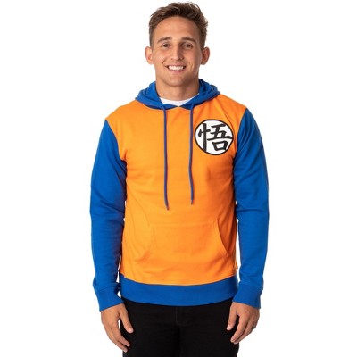 Dragon Ball Z Mens Goku Kanji Emblem Costume Pullover Hoodie Sweatshirt Lg Orange Target