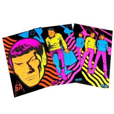 Crowded Coop, LLC Star Trek TOS Black Light Posters, Set of 3