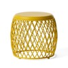 VisioGear Patio End Tables, 17.75 Inch Outdoor End Table, Lattice Design Table for Balcony Porch Pool, Yellow, 19.75"*19.75"*17.75" - 4 of 4