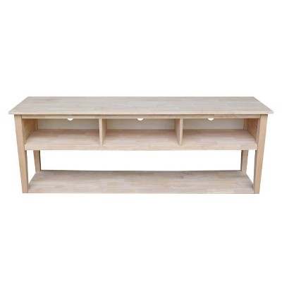 Classic Solid Wood 72" Entertainment TV Stand - Light Brown