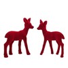 Primitives By Kathy 6.25 In Red Flocked Deer Sitter Set Reindeer Holidays Animal Figurines - 2 of 3