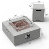 ESSENTIAL LOUNGER 35" Large Square Concrete Outdoor 50,000 BTU Firepit Table with Propane Tank Cover, Wind Guard, Lava Rocks, and Table Cover, Gray - 3 of 4