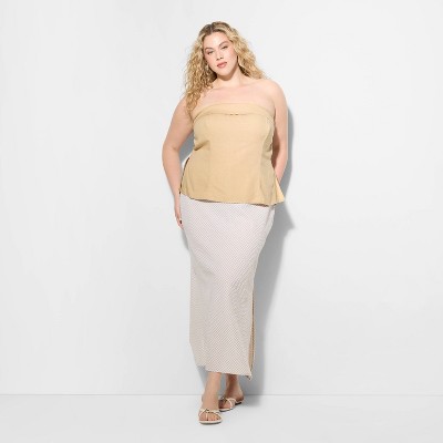 Women's Foldover Linen Blend Tube Top - Wild Fable™