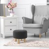 Hand-Knitted Cotton Pouf Ottoman Footstool, 13" Round x 11" High, Compact Boho Accent Footrest for Living Room and Bedroom - 2 of 4