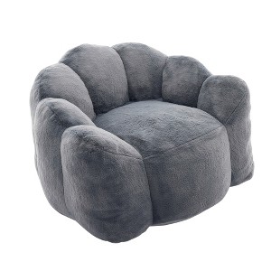 Lyngins Faux Fur Bean Bag Sofas with Pull Ring for Kids and Adults,Comfy Lazy Sofa Chairs with High-Density Foam for Living Room - 1 of 4