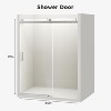 Zevemomo 56"-60" W x 76" H Shower Door, Frameless Sliding with 1/4" (6mm) Clear Tempered Glass, Noiseless & Shatterproof, Reversible Installation - 4 of 4