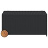 vidaXL Garden Storage Box with Wheels Black 50.2 Gallon Poly Rattan - 4 of 4