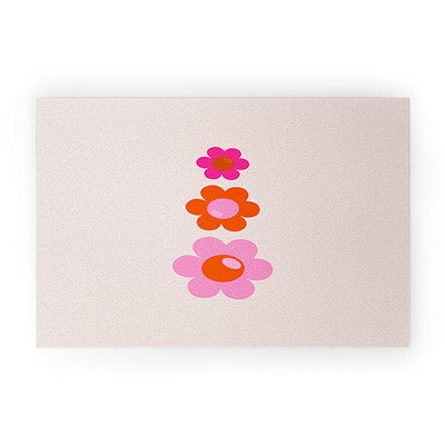 Daily Regina Designs Les Fleurs 01 Abstract Retro 30" x 20" Welcome Mat - Society6