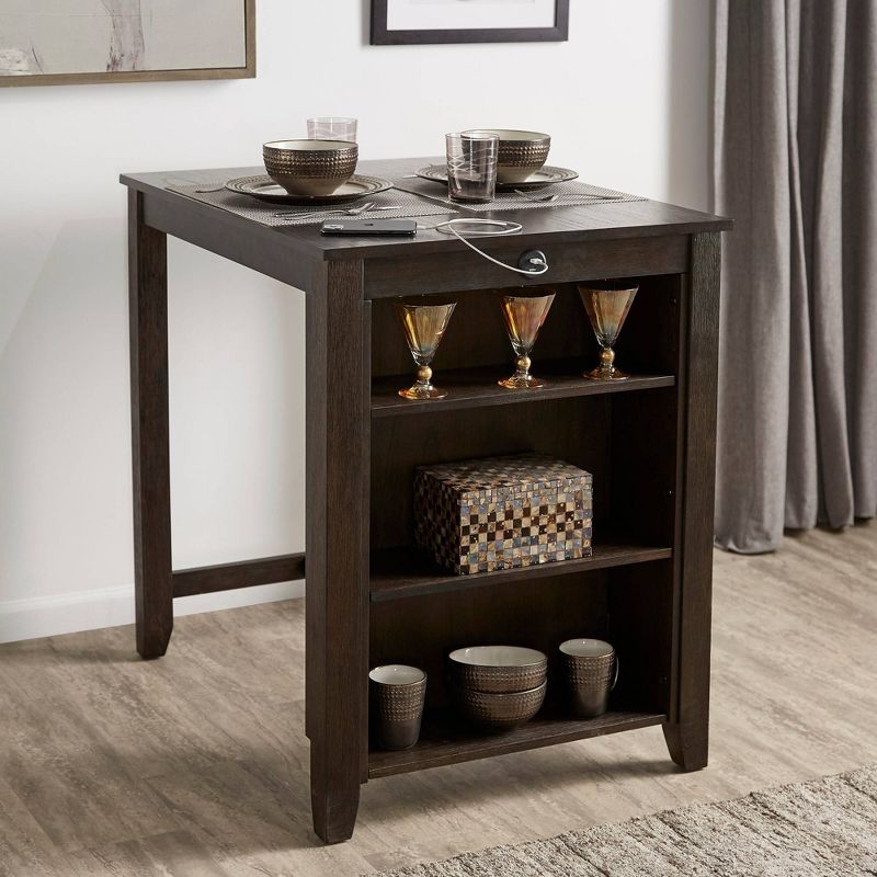 O'Brien Wood Counter Height Dining Table with Charging Station - Inspire Q, 3 of 10