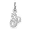 Black Bow Jewelry 14k White Gold, Sadie Collection, Mini Satin Script Initial C Charm - 4 of 4