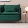 Modern Upholstered Loveseat Sofa,Emerald Cotton Linen---63.8",Modern Appearance Design - 4 of 4