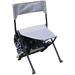 Zenree Portable Durable Folding Backpack Chair, Grey Camo - 1 of 4