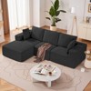 VEVOR Modular Sectional Sofa, L Shaped Modular Sofa with Chaise,with High Rebound Sponge and Density, Upholstered Corduroy Couch with Cushion, Black - 2 of 4