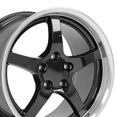 OE Wheels LLC CV05-D18105-5475-56BM Black Wheel with Machined Lip Painted (18 x 10.5 inches /5 x 120 mm, 56 mm Offset)