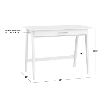 Modern Blue Corner Writing Desk with Pine Wood Frame and Drawer