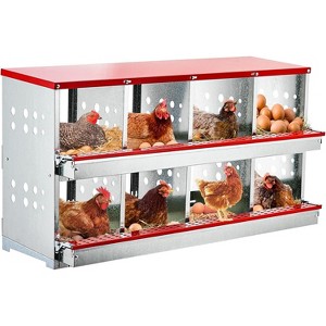 COZONY 8 Compartment Chicken Nesting Boxes with Rollaway Egg Collection, Metal Heavy Duty - 1 of 4