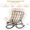 2PCS Papasan Rocking Chair with Footrest, Oversized PE Rattan Lounge Chair with Removable Cushion, for Patio & Living Room - 4 of 4