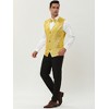 Lars Amadeus Men's Sequin Shiny Slim Fit Sleeveless Suit Waistcoat Set with Bow Tie - 4 of 4