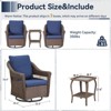 Buenhomino 3-Piece Patio Set, Wicker Swivel Glider Chairs & Side Table, Weather-Resistant with Cushions for Porch, Deck, or Balcony - 3 of 4